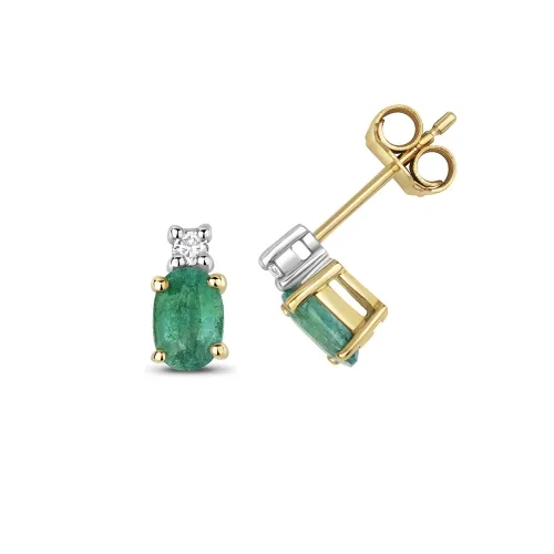 Emerald Green And Gold Earrings